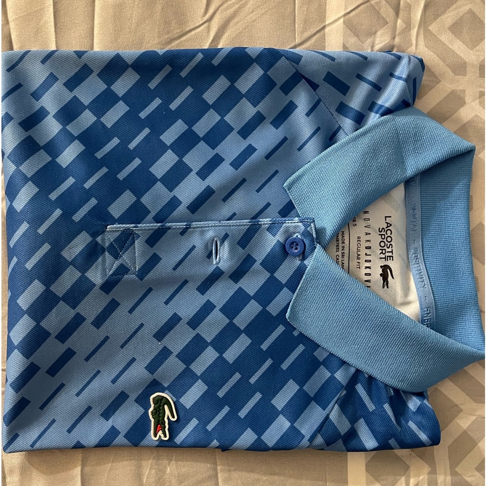 Gently used - Lacoste x Novak Djokovic Blue Sport Polo